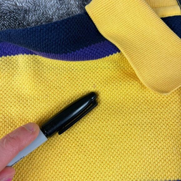 Vtg Polo Ralph Lauren Rugby Knitted Striped Colorblock Polo M Long Sleeve - Picture 6 of 12